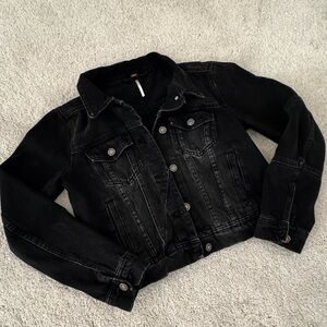 Free People Black Denim Jacket
